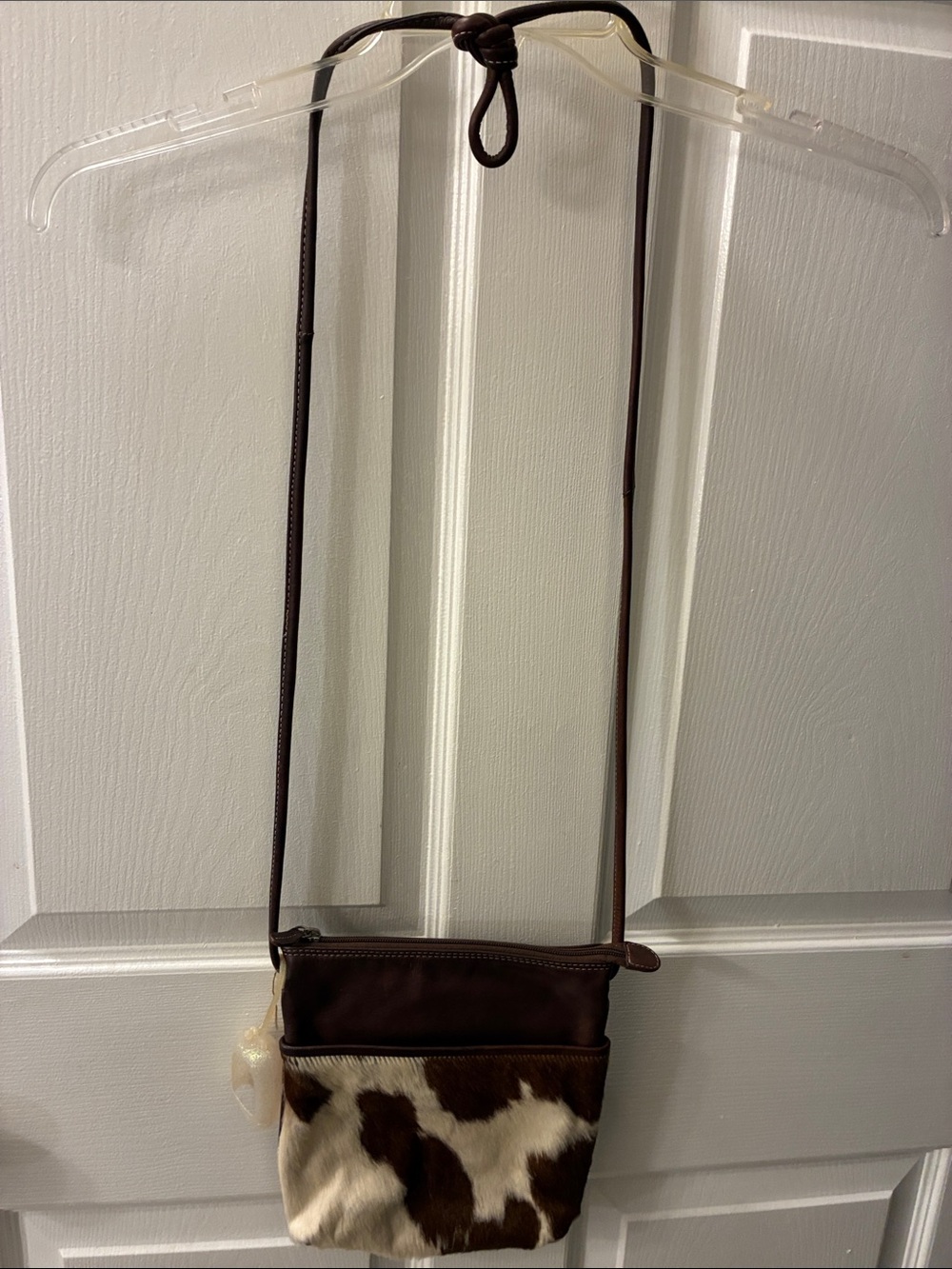 Handcrafted Western Brown Cowhide Crossbody Bag -like new